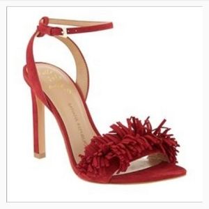 Banana Republic Red Fringe Suede Heels